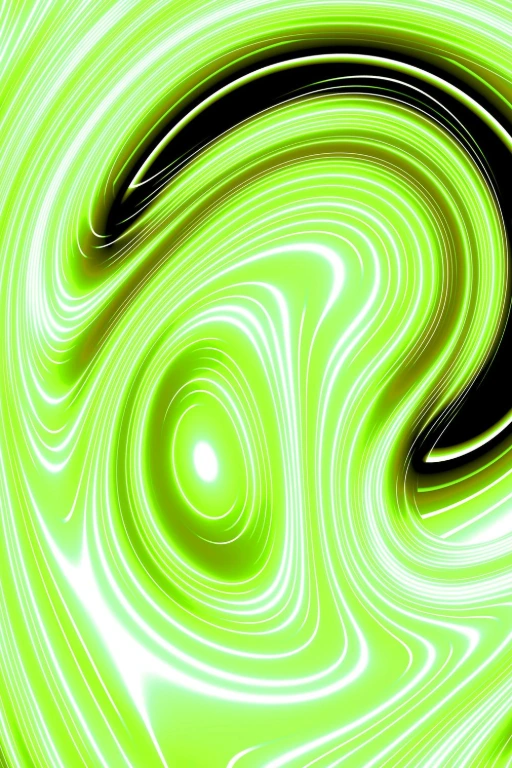 Abstract swirling pattern of bright green and white.